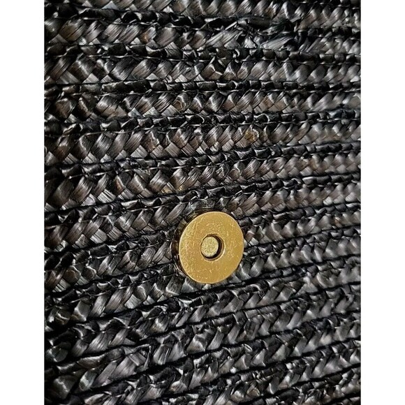 Deena & Ozzy Wheat Straw Paille De Ble Woven Shoulder Bag - Golden Chain - Picture 12 of 16